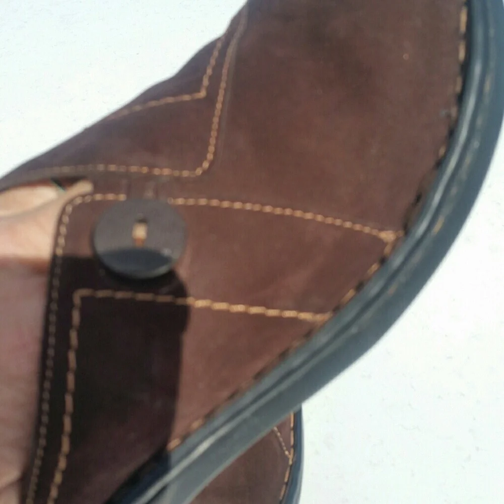 Clarks Brown Suede Slip-On Slide Oxfords 6M - Picture 4 of 8
